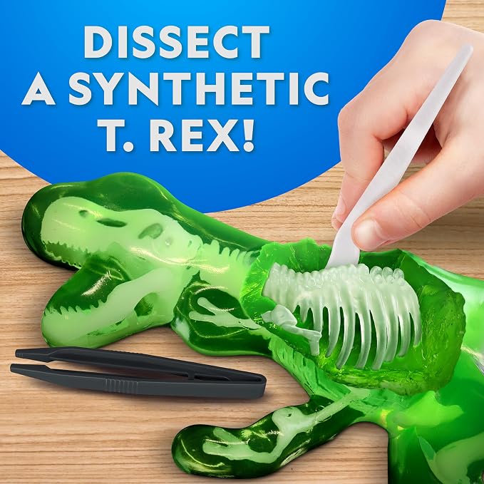 National Geographic Glow-in-the-Dark T. Rex Dissection Lab Kit for Kids | Synthetic Dinosaur, 9.5-Inch Glowing Skeleton Model, Refill Pack, Dinosaur Anatomy, STEM Activity, Birthday Gift