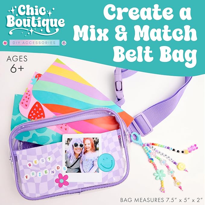 Creativity for Kids Chic Boutique Belt Bag: DIY Girls Art & Craft Kit, Girls Toys Age 6-8+, Crafts and Cute Stuff for Girls, Birthday Gifts for Girls