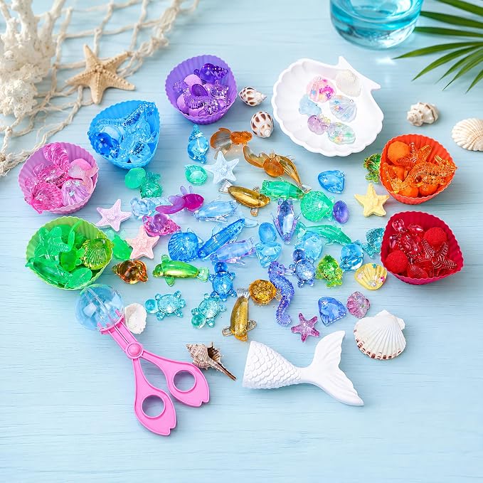 233PCS Ocean Sorting and Counting Materials Set, Summer Activity Set, Fine Motor Manipulatives for Classroom, Home & Travel Use（Ocean）