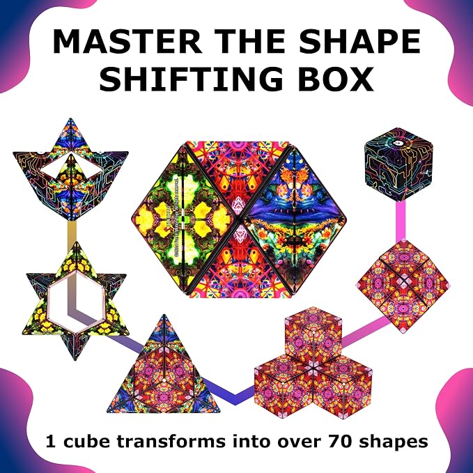Shashibo DODECA Magnetic Puzzle Cube, Stress Relief Fidget Toy | 100+ Possible Shapes, Sensory Fidget Toy For Adults & Kids, Fun Shape Shifting Puzzle Box For All Ages