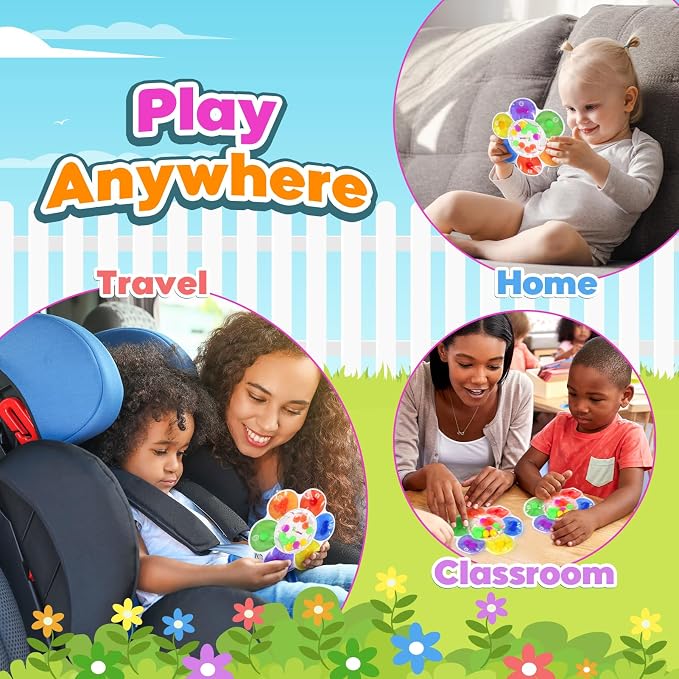 Color Sorting Sensory Toys for Kids, Airplane Travel Toy for Toddler | Squishy Squeeze Toy Quiet Fidgets for Classroom, Autism Montessori Toy Preschool Learning Activities, Gifts for Kids Ages 3+