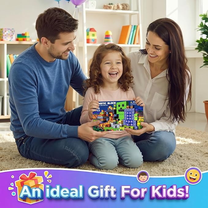Magnetic Building Blocks STEM Toy Magnet Cubes for Kids 4-12 | Magnetic Cubes, 0.8 inches Building Blocks, Christmas Birthday Gifts for Kids Boys Girls Lava Portal-300pcs