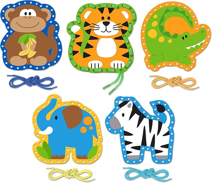 Stephen Joseph Lacing Cards, Zoo Small