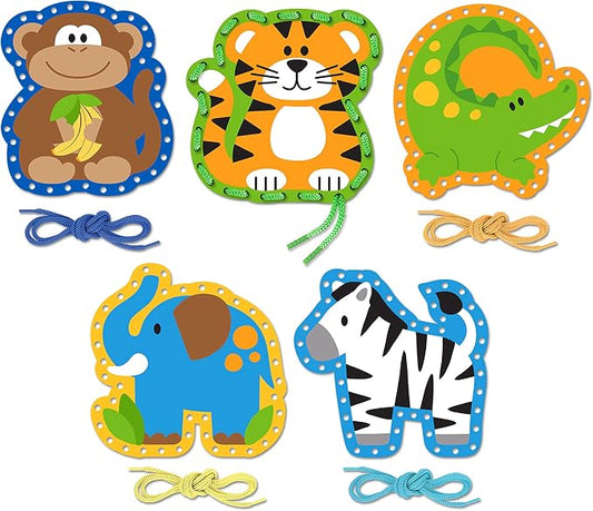 Stephen Joseph Lacing Cards, Zoo Small