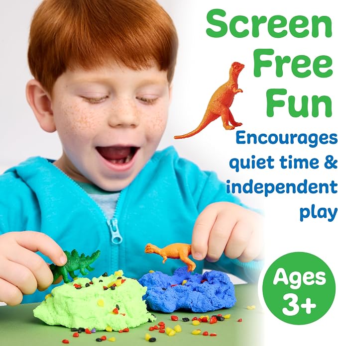 Creativity for Kids Sensory Minis Dinosaur Kit | Cloud Clay Sensory Toy for Toddlers | Squish, Scoop & Discover Dinosaur Figures | Screen Free Summer Supplies for Travel Activities (Ages 3+)