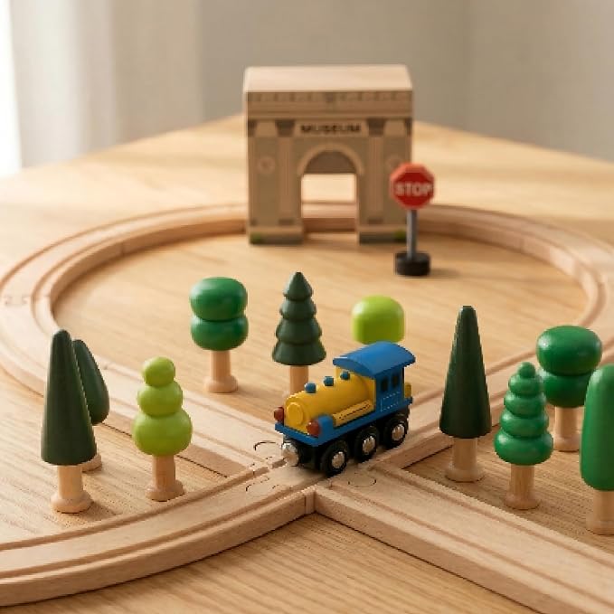 10-Piece Wooden Toy Trees Set – Unique Miniature Model Trees for Crafts, Dioramas, and Fairy Gardens – Wood Forest Trees for Projects, Cake Toppers, and Kids' Play