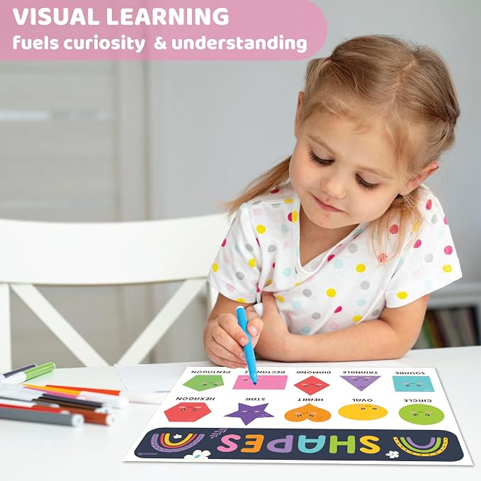 Jackinthebox Preschool Posters for Kids, Educational Classroom Wall Decor | Trendy Arts Kit, 5th Grade, Middle Teen Girls, Journal Gifts, STEM Learning, Educational Wall Display Set, Ages 10-14, Modern