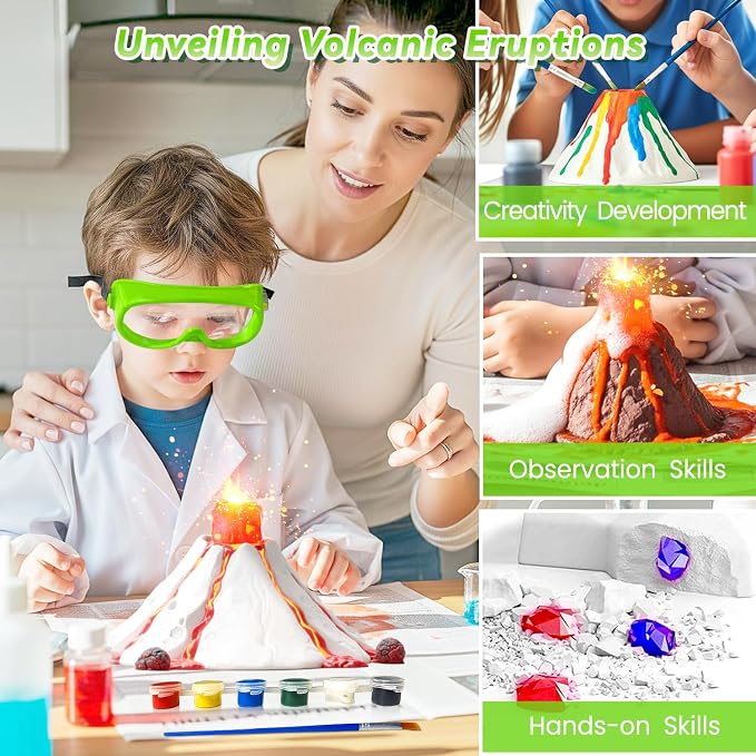 250+ Experiments Science Kits for Kids, STEM Activities Educational Science | Science Experiments Gifts, With Chemistry Set, Erupting Volcano, Growing Crystal Tree, Science Kit with Experiments