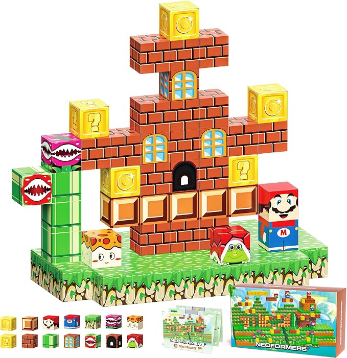 80PCS Magnetic Blocks Building Set for Boys & Girls, STEM Educational Construction Stacking Blocks