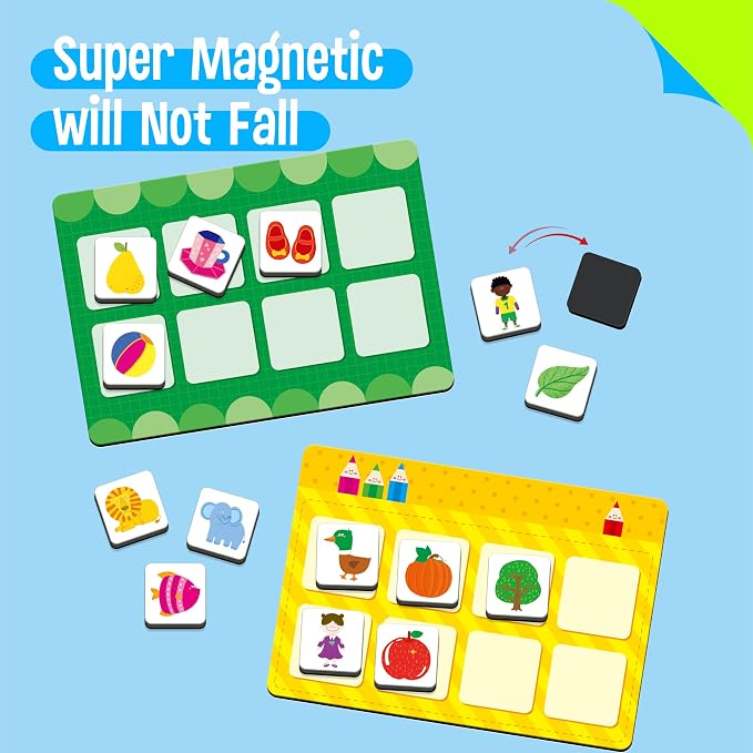 SpriteGru Magnetic First Word Matching Game, Funny Words Learning Game, Race to Collect Your Lists Educational Toy for Boys & Girls at Home