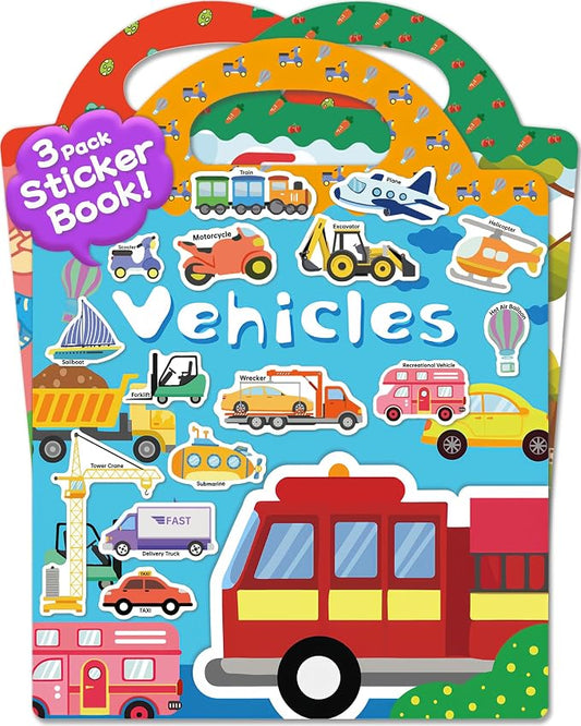 Benresive Reusable Sticker Book for Toddlers, Stickers for Kids, Travel Toy | Toddler Toys, Boys Girls Birthday Gifts, Airplane & Road Trip Essentials Kids, No Mess Waterproof Toddler Crafts Activities