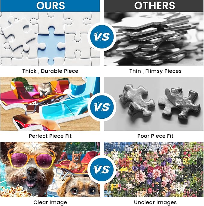 300 Piece Jigsaw Puzzle for Adults, Fun at The Amusement Park Dog Puzzles | Funny Puppy Jigsaw Puzzles, Animal Pet Lover Challenging Puzzles for Friends Family Activity Game Nights Gifts