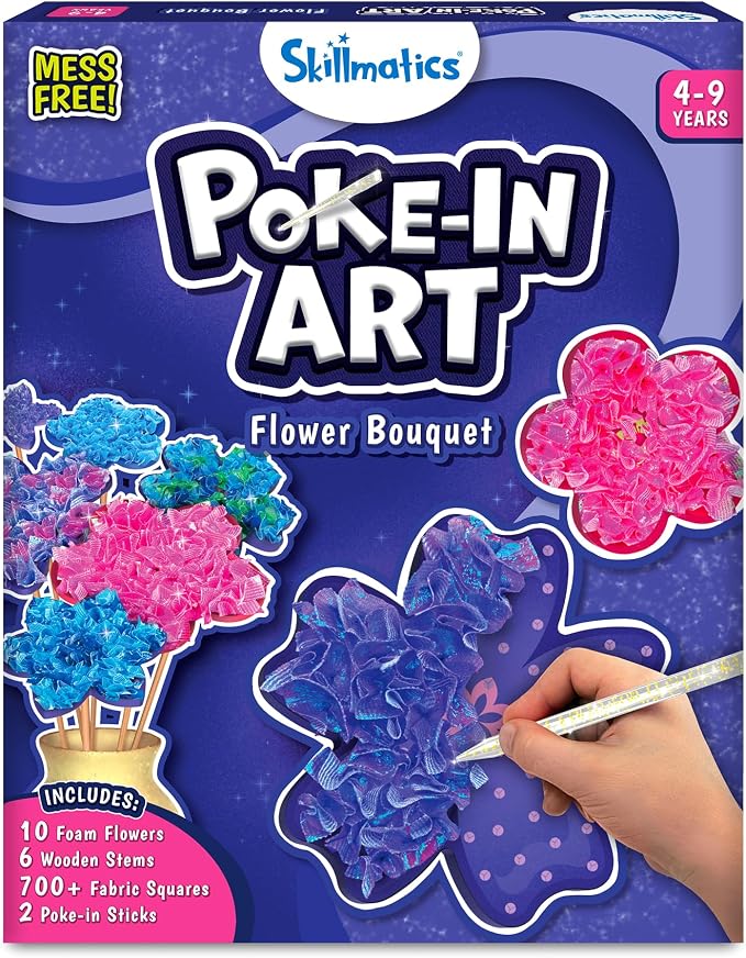 Skillmatics Poke-in Art Flower Bouquet & Snip Snip Bundle, No Mess Art for Kids, DIY Creative Activity, Gifts for Boys & Girls Ages 3, 4, 5, 6, 7, 8, 9