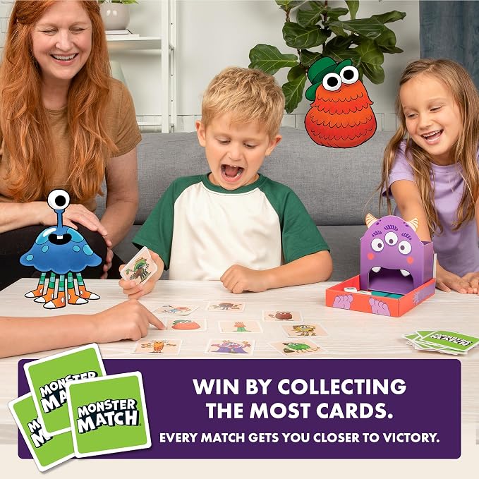 Exploding Kittens Monster Match, 2-6 Players, Ages 4+ Kids Matching Game | Roll dice, match monsters, and spot the right cards in this quick kids game that builds counting and pattern skills.