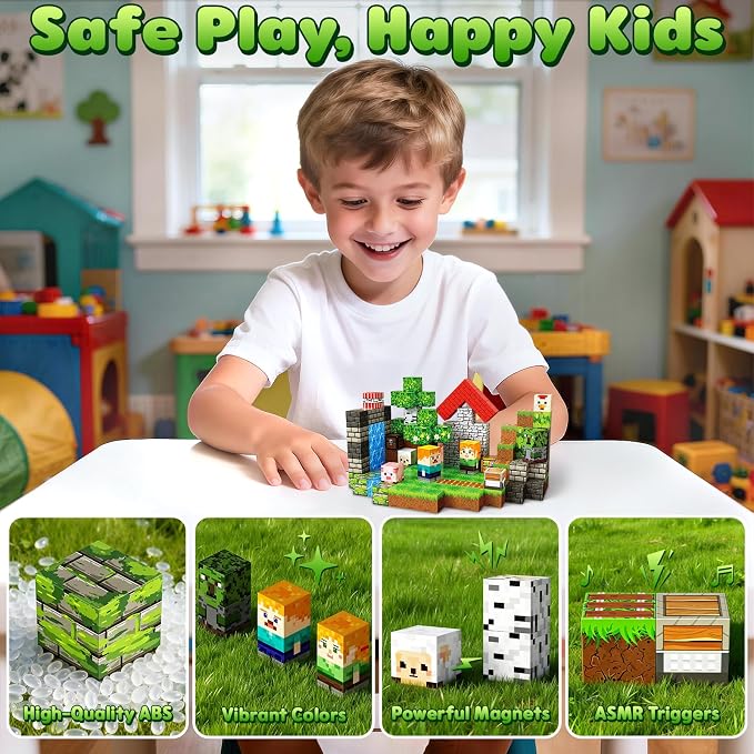 Magnetic Blocks, 150PCS Toys Building Cube Birthday Gifts for Kids | Magnetic Cubes, 0.8 inches Building Blocks, STEM Construction Toys Christmas Birthday Gifts for Kids Boys Girls