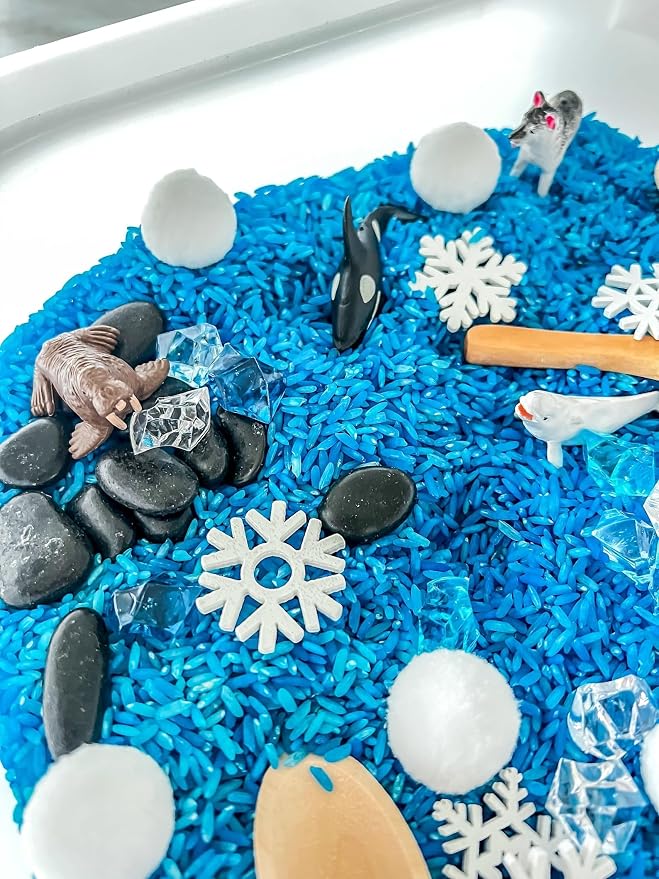Kids Sensory Bins Montessori Sensory bin, Sensory Toys, Sensory Bins, Sensory Bin for Preschoolers (Arctic Animals)