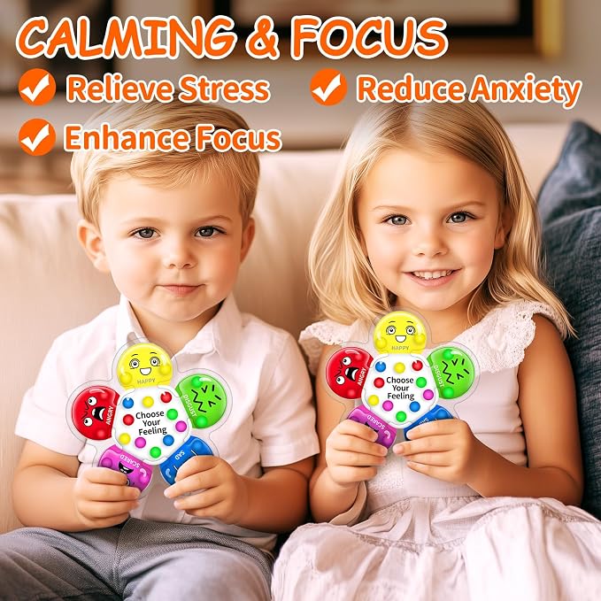 Color Sorting Sensory Toys for Kids with Autism, Autistic 5-7 | Travel Gifts for Kids, Social Emotional Learning Activities, Fine Motor Skills, Calming Fidget Toys, Feelings Wheel, Ages 3+