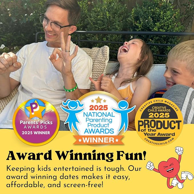 Happy Duo Family Dates 40 Scratch Off Cards – Summer Activities for Kids & Tween from Kids – Family Games for All Ages