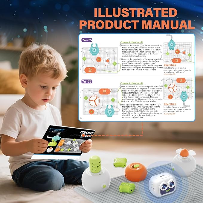 Science Kits for Kids, 448+ Projects Circuit Exploration Kits Educational Electronics Toys for Boys & Girls Hands-On Engineering Toy, Birthday, Halloween, Christmas Gift for Ages 5 6 7 8 9 10 11 12