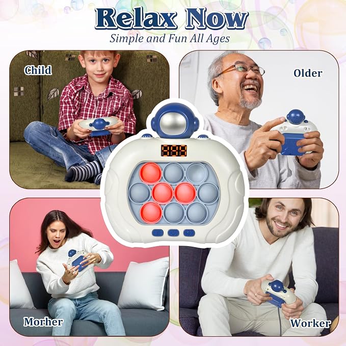 GAPER GO Pop Game Light Up Fidget Toy for Kids 5-7 8-12, Handheld Puzzle Game Sensory Toys with LED Screen, Christmas Toys Gifts for 3-12 Year Old Boys Girls (Astronaut)