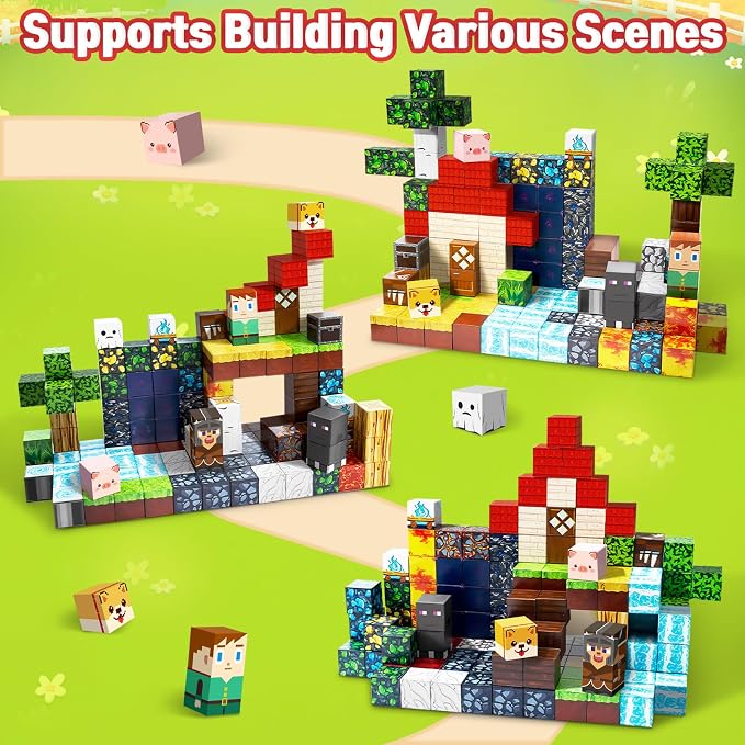 Intoypad 150PCS Magnetic Blocks, Magnetic Building Tiles STEM Toys for Kids | Creative 0.8in Magnetic Building Block Set with 150 Pieces, Magnet Cube Game STEM Learning Toy for Boys and Girls Ages 3+