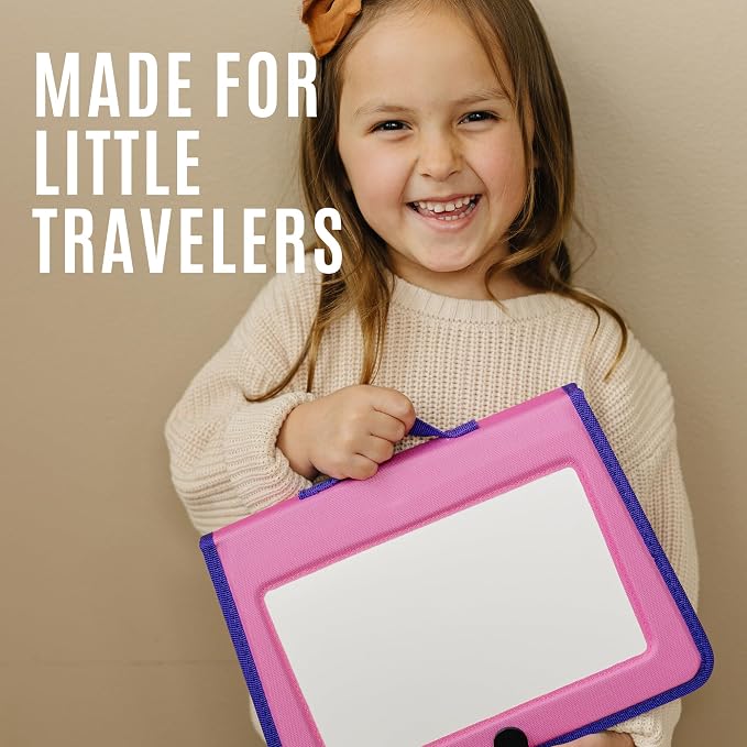 Totebook Kids Travel Activity Kit with Tethered Dry Erase Markers - Mess Free Car & Plane Activities for Toddlers Ages 4-6, Reusable Stickers, Mazes, Search and Find (Princess Theme)