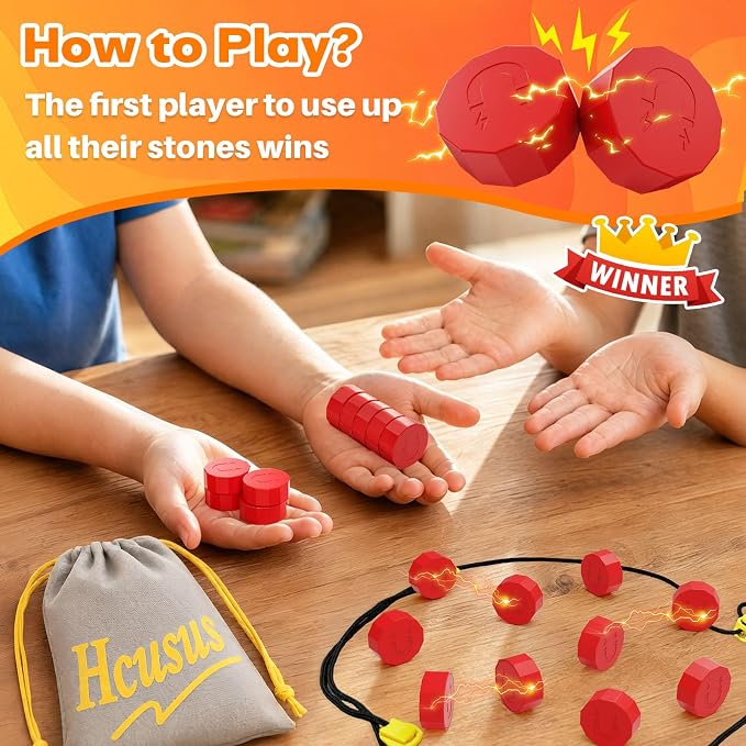 Magnet Game, Magnetic Game Chess Board Games for Kids 8-12, Magnet Game with String for Family Games Night, Fidget Toy for Kids and Adult, 2 Player Game (Magnetic Game with String)