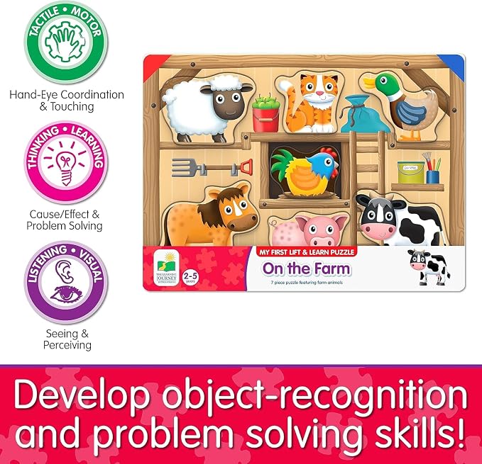 The Learning Journey: My First Lift & Learn - On The Farm – Early Active Puzzle Intellectual Development - Boys & Girls Puzzle Play Toddler Toys & Gifts for Ages 2-5 Award Winning