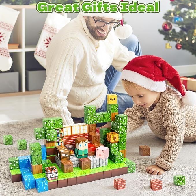 150PCS Magnetic Blocks - 0.8" Magnetic Building Blocks for Kids | Educational Magnet Blocks, Magnetic Cubes Tiles, STEM Toys, Christmas Birthday Gifts for Boys & Girls Ages 3 4 5 6 7 8 9 10