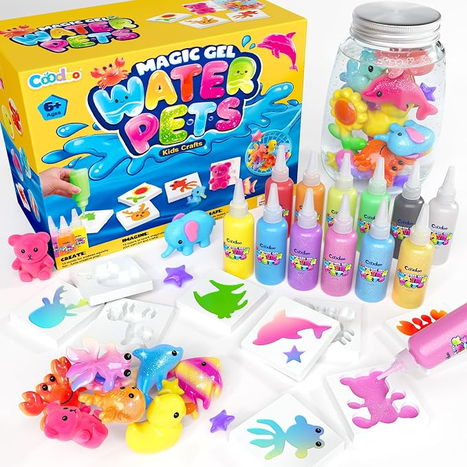 Magic Water Elf Craft Kits - DIY Squishy Maker Toys for Kids Ages 4-8 | Arts and Crafts for Kids, Gifts for Girls Boys, Make Squishies Toys Crafts Glowing in the Dark, Water Toys Birthday Gifts