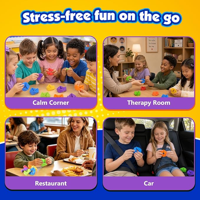 KLT Fidget Toys Bulk for Kids: 12 Pack Quiet Sensory Flip Toys with 4 Textures - Small Silicone Fidgets for Classroom Prize Box - Autism ADHD Calm Down Toys