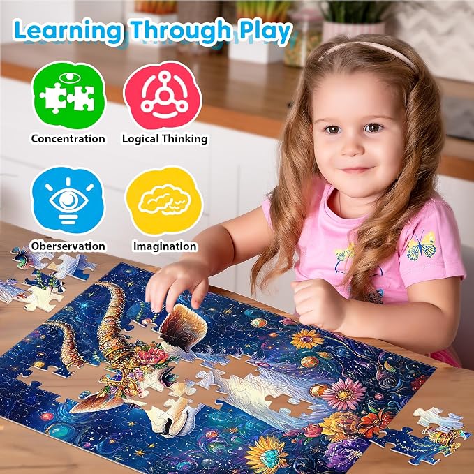 4 Packs 100 Piece Puzzles for Kids Ages 4-6, Jigsaw Puzzles for Kids Ages 6-8 8-10 Adorable Animals Puzzles 100 Pieces for Senior Search and Find Learning Educational Toys for Boys and Girls
