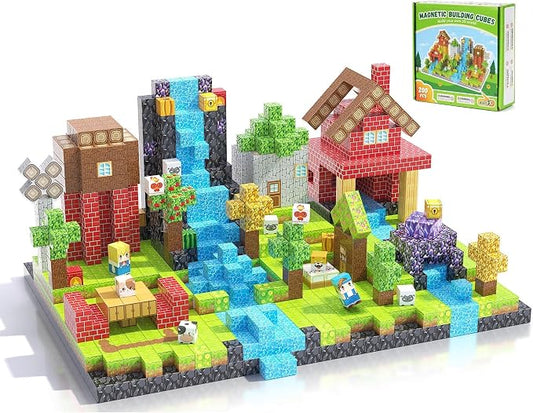 200PCS Magnetic Blocks, Magnetic Building Blocks, 0.63in Magnetic Building | STEM Game Stacking Toys for Kids, Birthday Gifts for Boys and Girls Age 3+ Years Old