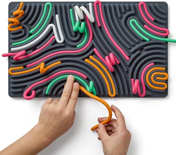 Pushpeel XL Sensory Activity Board – Expandable Silicone Fidget Toy for Stress, Anxiety, ADHD & Autism – Modular, Silent, No Mess - Granite