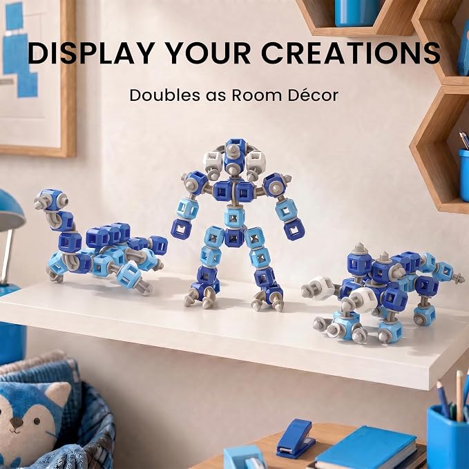 Creative 3-in-1 Insect Robot STEM Building Toys for Kids Ages 4-8 | 77 Pieces Blocks, Supports Repeated Disassembly & Free Building, Easy to Carry for On-the-Go Play, Gift-Ready Packaging