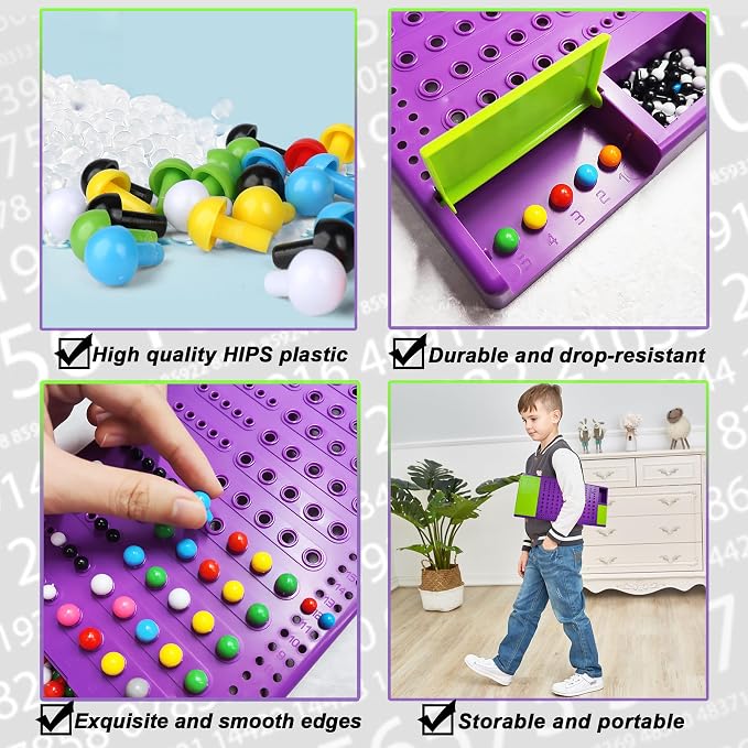 KIDAMI Code Breaker, Classic Codebreaking Travel Board Game, Purple | 2 Player Battle, Brain Puzzle Set, Lightweight Carrying, Portable Storage Box, Kids Toddlers Adults Gift for Family Learning