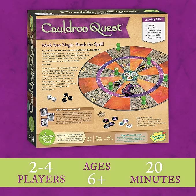 Peaceable Kingdom Cauldron Quest Cooperative Potions and Spells Game for Kids