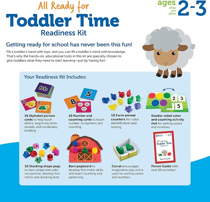 Learning Resources All Ready For Toddler Time Readiness Kit - 22 Pieces, Ages 2+, Back to School, School Preparation Activities, Preschool Games, Classroom Must Haves | 22 Pieces, Ages 2+, Back to School, School Preparation Activities, Preschool Games,...