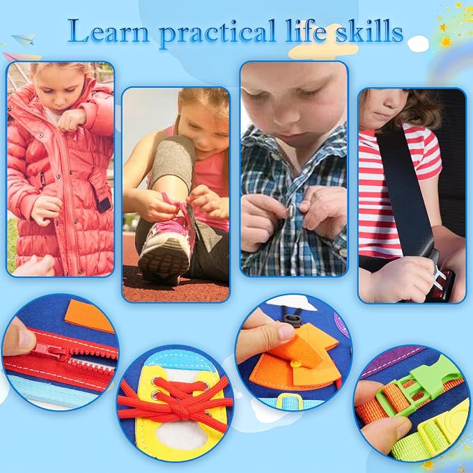 Montessori Busy Board Sensory Toddler Activity Book (Planet) | Toddla Learning Quiet Book for Boys & Girls Ages 1-3, Ideal Birthday & Christmas Gift for 1+ Year Old