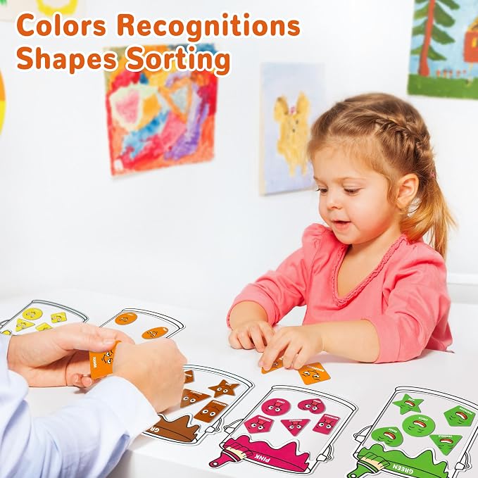 Magnetic Color Sorting Set, Magnetic Shapes & Colors Sorting Toys for Toddlers, Magnetic Colors for Fridge, Color Recognition Toys Homeschool Materials Kindergarten Must Haves