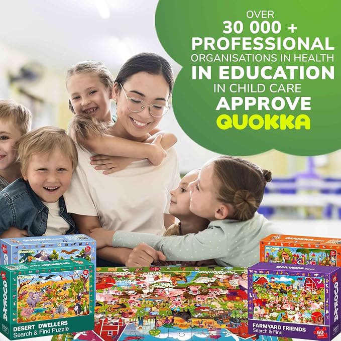 60 Piece Puzzles for Kids Ages 4-6 - 4-Pack Toddler Jigsaw Puzzles Ages 3-5 | Search and Find Animals Jigsaw Puzzle Ages 6-8 - Learning Toys - Educational Games Gift for Boys and Girls