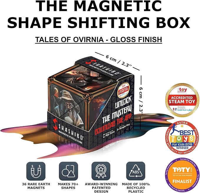Shashibo DODECA Magnetic Puzzle Cube, Stress Relief Fidget Toy | 100+ Possible Shapes, Sensory Fidget Toy For Adults & Kids, Fun Shape Shifting Puzzle Box For All Ages