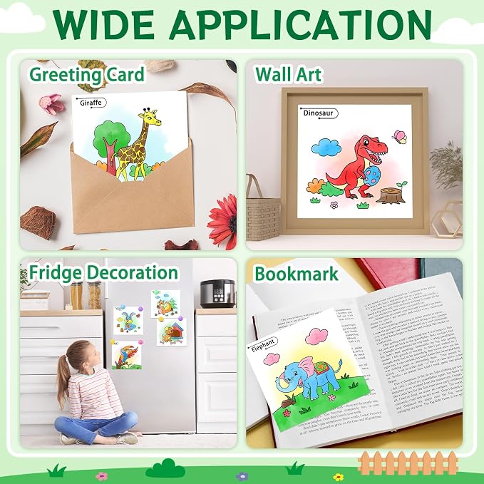 SOCOLER Paint with Water Coloring Books for Toddlers,Animal Theme Mess Free Watercolor Painting Papers for Kids Water Color Paint Kit Art Craft Gift for Ages 1-3, 4-8