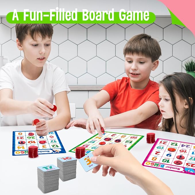 SpriteGru Alphabet Bingo Game, Uppercase/Lowercase/Number Bingo Game ABC and 123 Bingo Board Game for Kindergarten and Preschool Kids 4+, Perfect for Classroom & At Home
