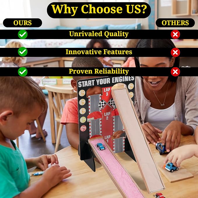 Fun Express STEM Motion & Friction Science Kit for Kids Age 5-12 | 21 Piece, Educational Learning Resources with Wooden Ramp, Physics Engineering Toys, For Classroom & Homeschool Experiments