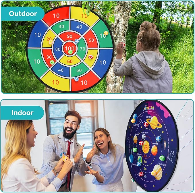 BooTaa 29" Large Dart Board for Kids, Kids Dart Board with Sticky Balls, Boys Toys, Indoor/Sport Outdoor Fun Party Play Game Toys, Birthday Gifts for 3 4 5 6 7 8 9 10 11 12 Year Old Boys Girls