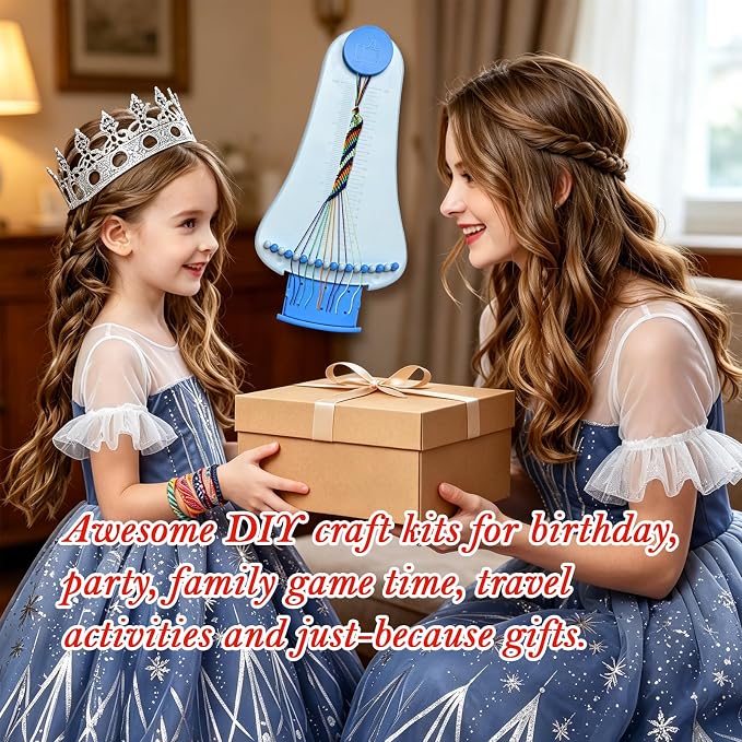Friendship Bracelet Making Kit toys ,ages for 8 9 10 11 12 Year Old Girls, Kids Travel Activity Set,diy kit,Arts and Crafts Bracelets String Maker Kit ,Great Christmas Birthday Gifts (lt blue-blue)