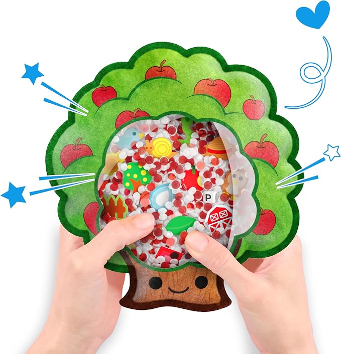 Vango BIZYBOO Keanu Leaves - Seek & Find Plush Travel Toy for Kids Ages 2+ | 25+ hidden objects to spy, handheld scavenger hunt, matching card, sensory play, fine motor skills, quiet car & plane rides