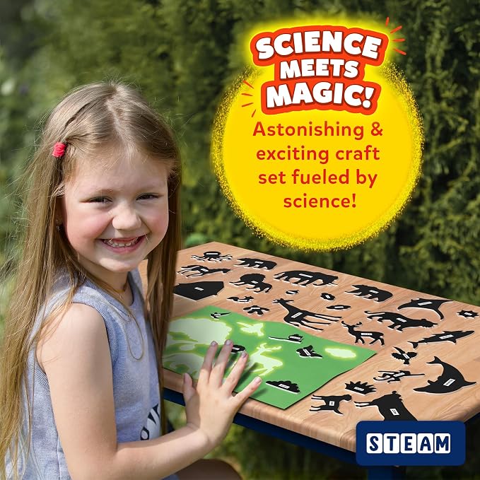 Skillmatics Magical Sun Art – Animals, STEM Paper Craft Kit, Gift for Kids | Decorative Paper, Animal Stencils & Markers, Create with Sunlight, Mess-Free, Gifts for Ages 4, 5, 6, 7, 8, 9, 10, 11, 12