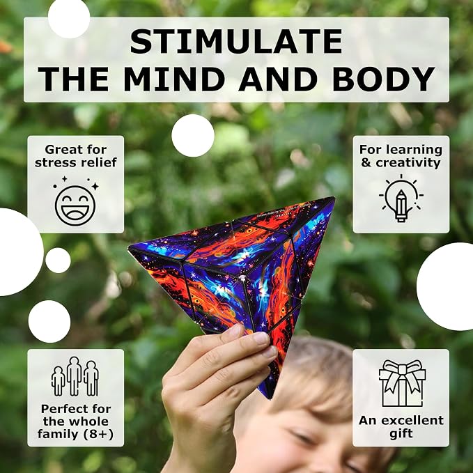 Shashibo DODECA Magnetic Puzzle Cube, Stress Relief Fidget Toy | 100+ Possible Shapes, Sensory Fidget Toy For Adults & Kids, Fun Shape Shifting Puzzle Box For All Ages